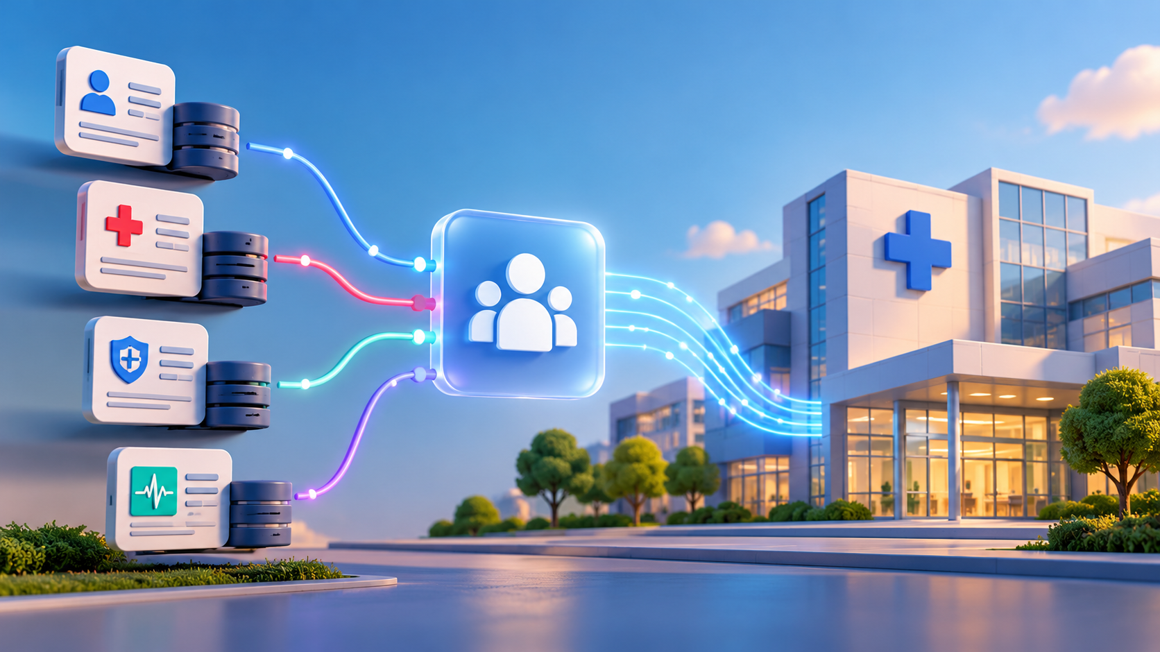 Data integration architecture connecting patient information across healthcare systems to support faster, personalised patient outreach.